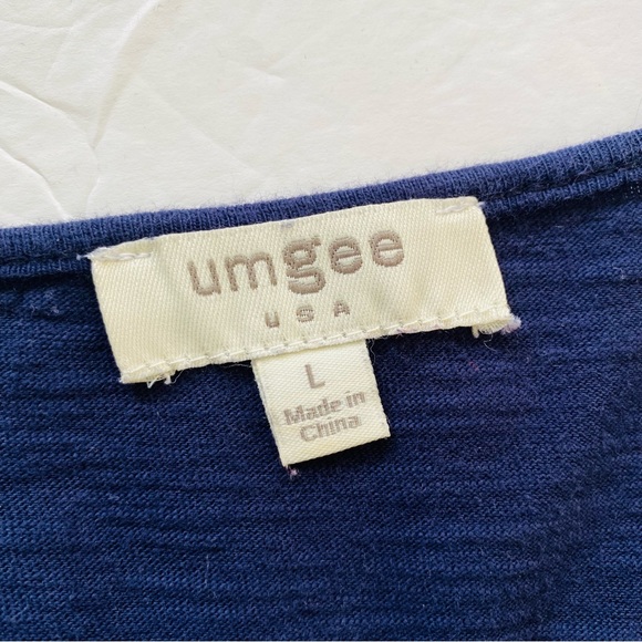 UMGEE tie dye fringe accent 3/4 sleeve top size large - Picture 10 of 11